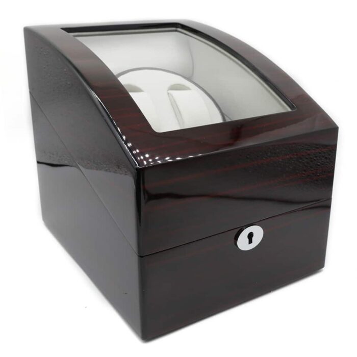 rich mahogany 2 slot watch winder with 3 slots