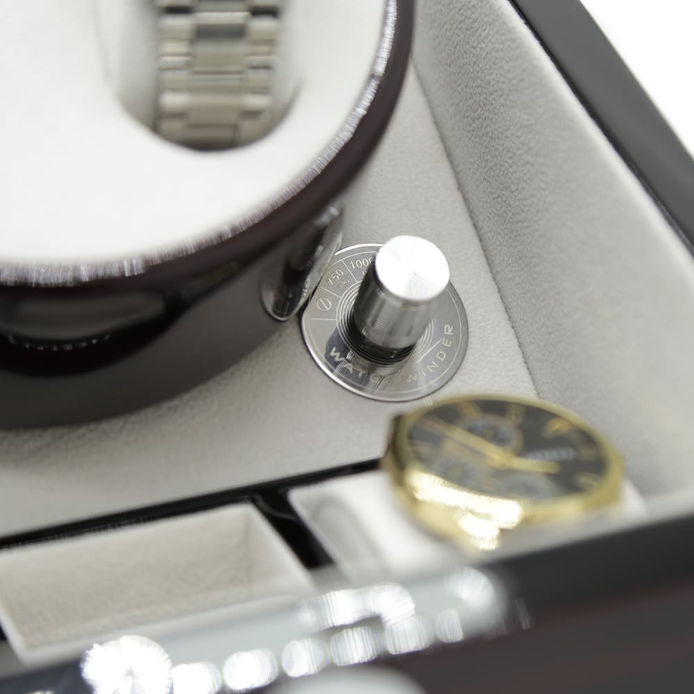 Rich Mahogany 2 Slot Automatic Watch Winder w/ 3 Slots