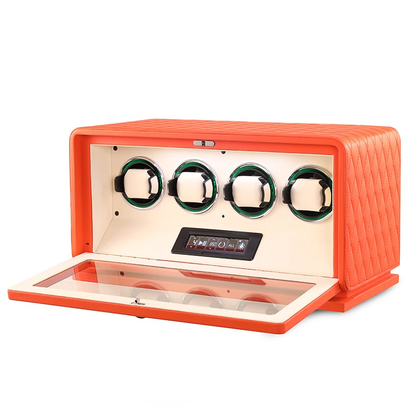 4 Slot CronoGuard Watch Winder - Burnt Orange