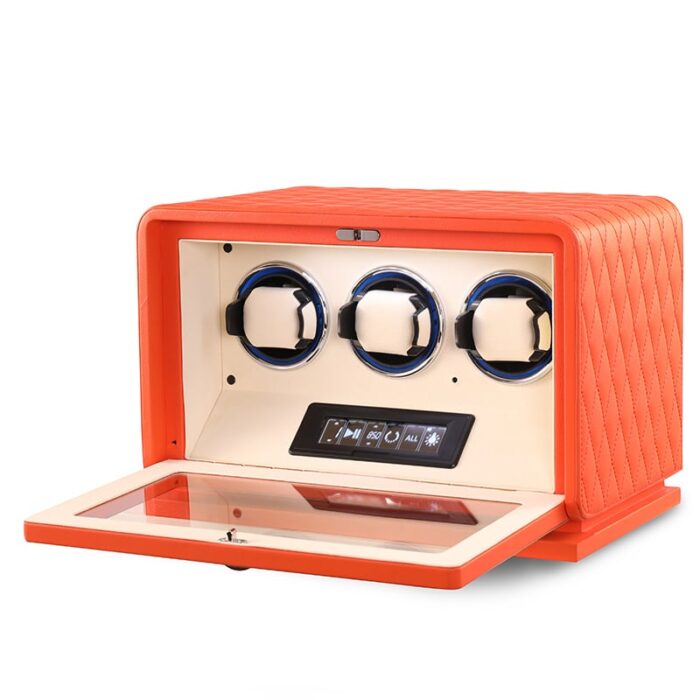 3 Slot CronoGuard Watch Winder - Burnt Orange