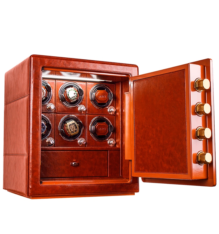 Red Heavy Duty 6-Slot Automatic Watch Safe