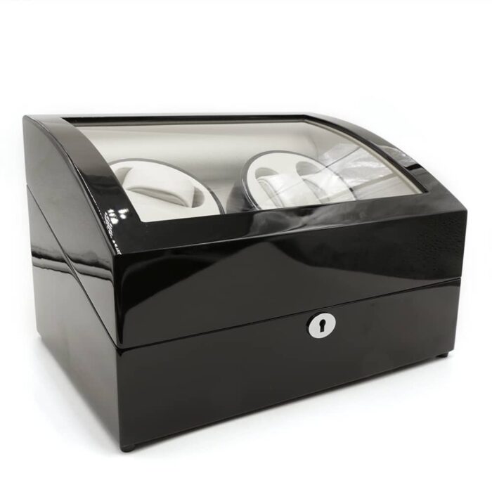 ebony 4 slot automatic watch winder wth 5 bottom slots