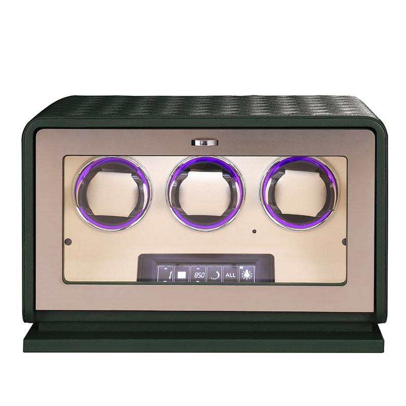 3 Slot CronoGuard Watch Winder - Olive