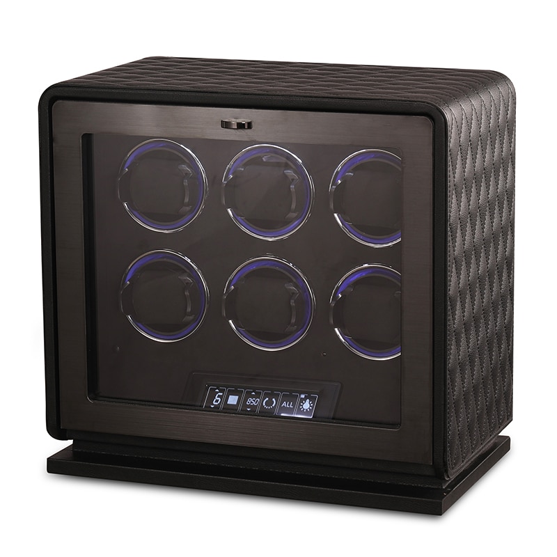 6 Slot CronoGuard Watch Winder - Black