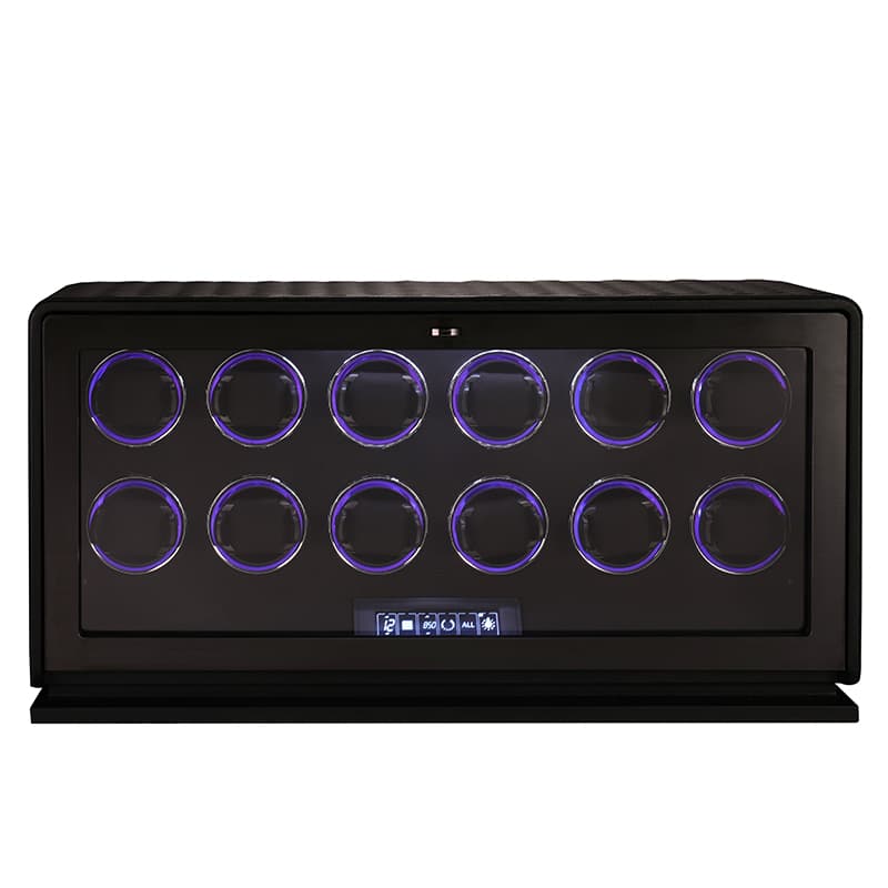 12 Slot CronoGuard Watch Winder - Black