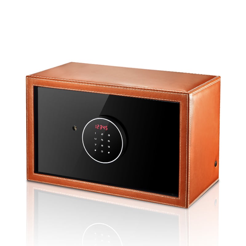 Saddle Leather 4 Slot Watch Winder Safe