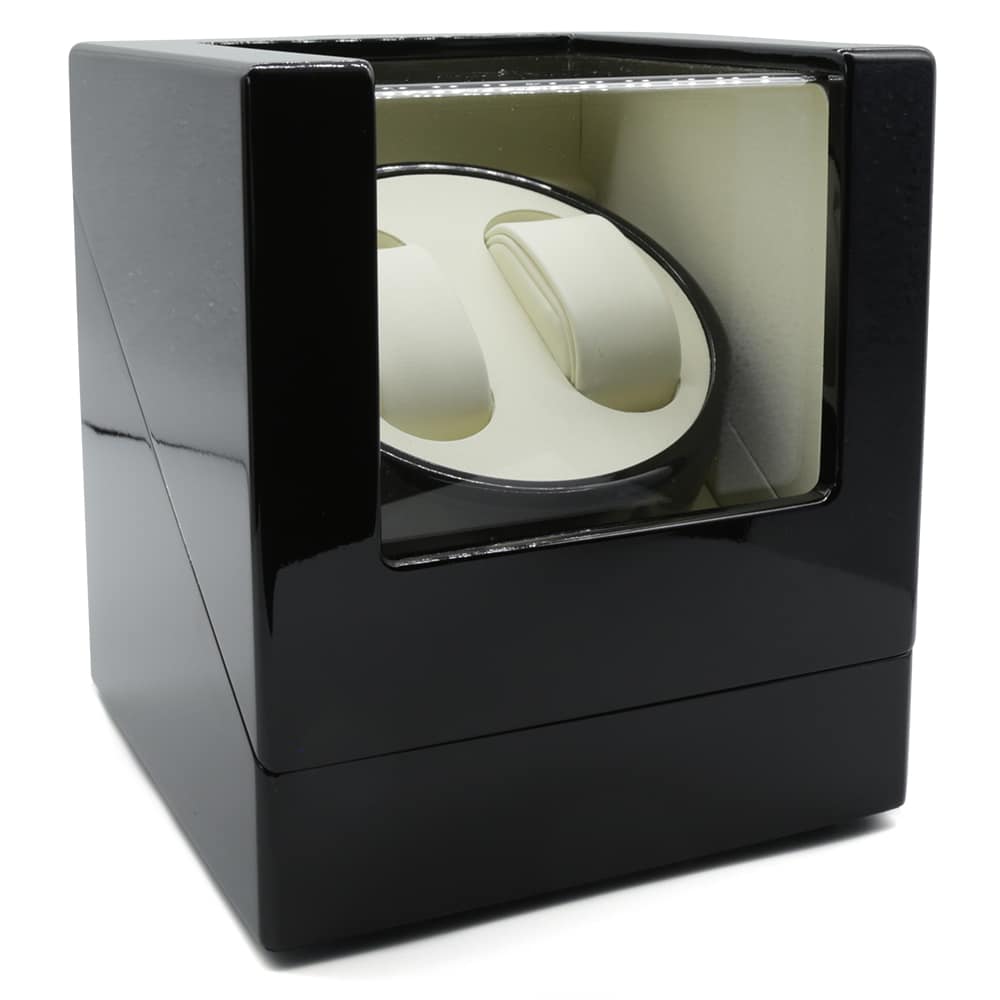 2-Slot Shiny Black Automatic Watch Winder