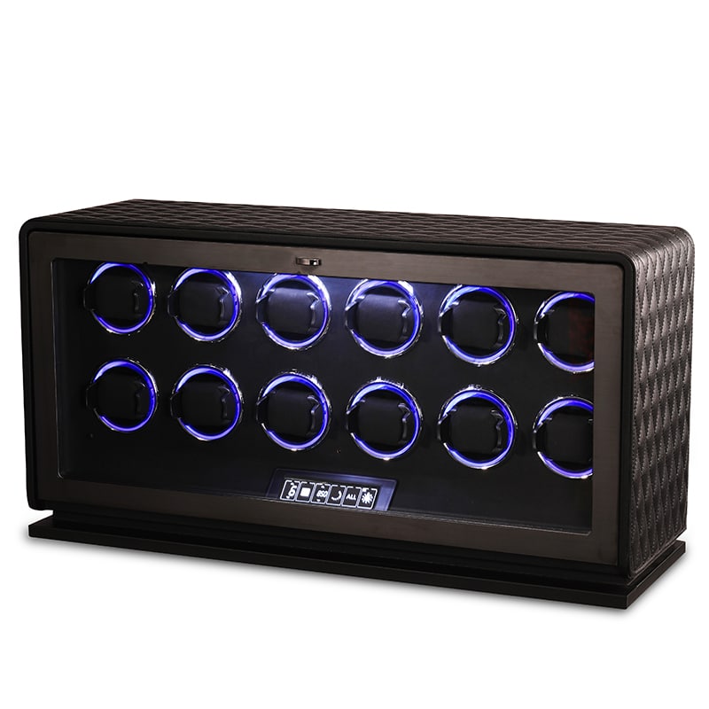 12 Slot CronoGuard Watch Winder - Black