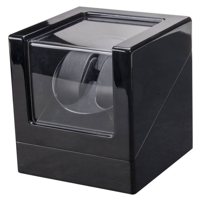 2-Slot Black Leather Automatic Watch Winder 1