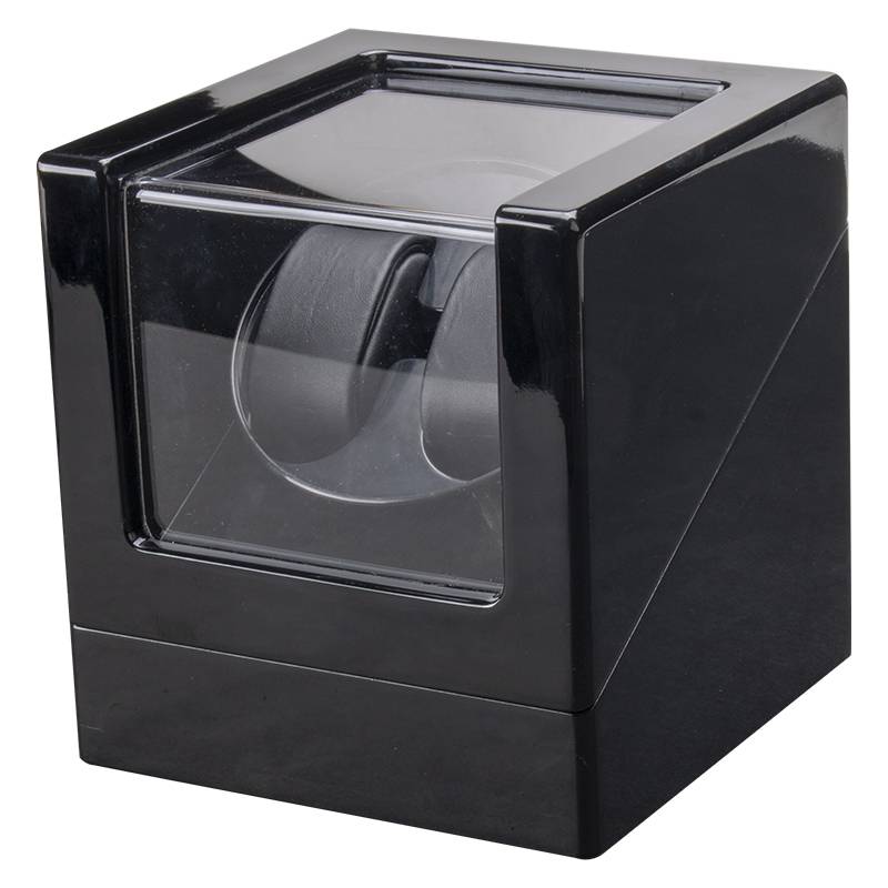 2-Slot Black Leather Automatic Watch Winder